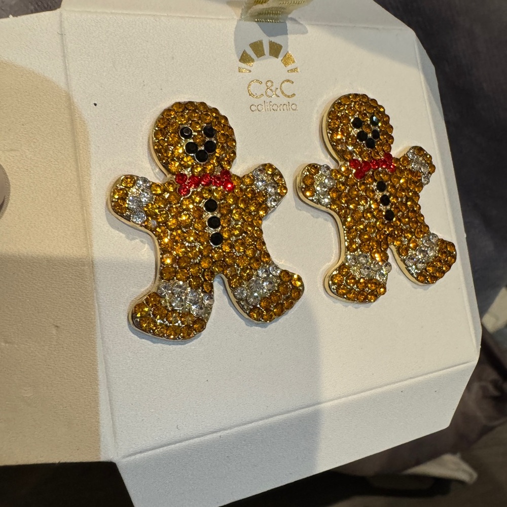 C&C of california pierced Gingerbread earrings - Picture 4 of 5